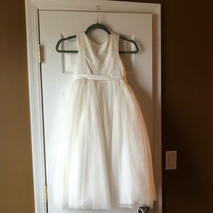 Girls ivory communion/flower girl dress